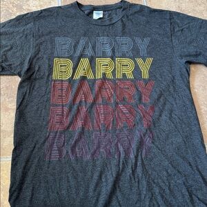 ‘BARRY’ Port & Company Gray T-Shirt BARRY name short sleeve size large